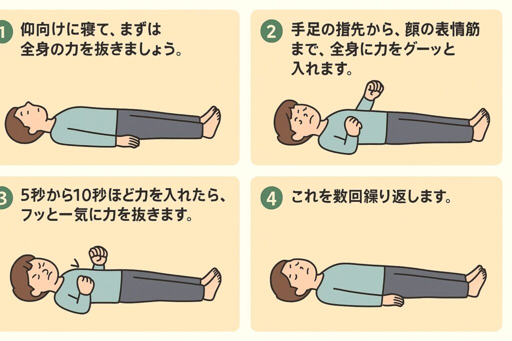 ふとんの中「リラックス体操」