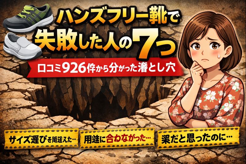 ハンズフリー靴で失敗した人の共通点７つ。口コミ926人から分かった落とし穴