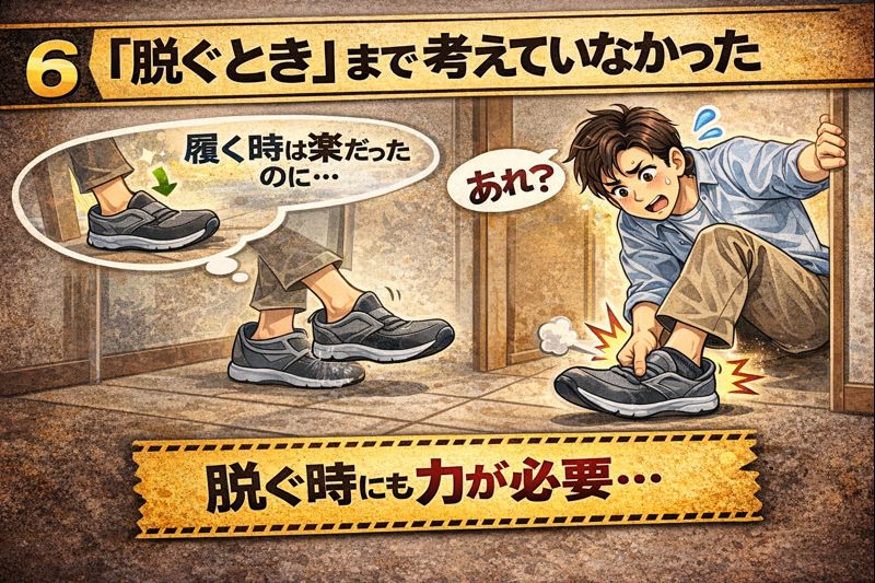 ハンズフリー靴
⑥ 「脱ぐとき」まで考えていなかった