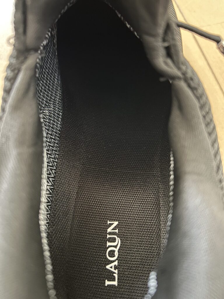 ラクーン靴　内部の前部分の写真