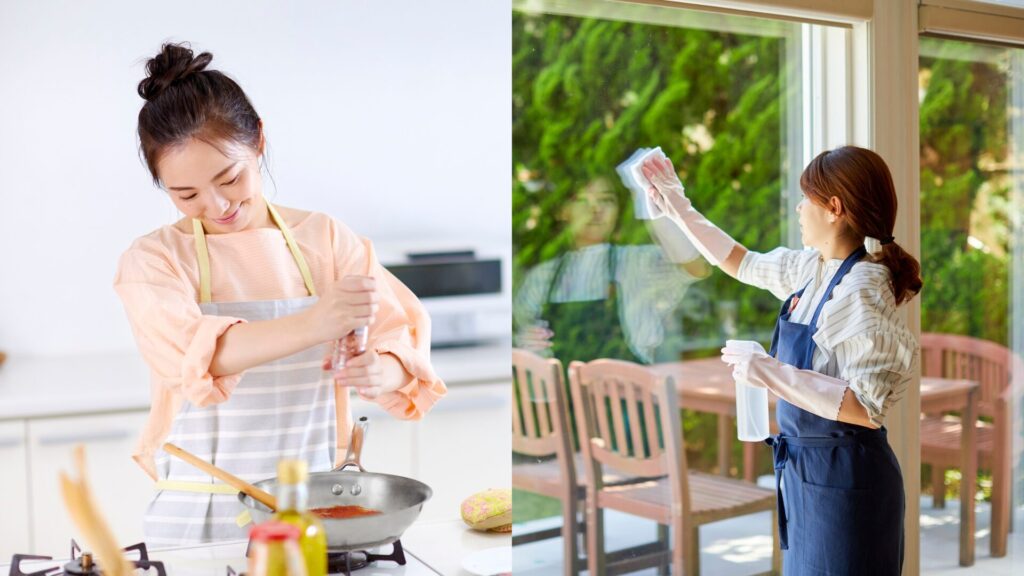 料理　掃除の画像　２枚