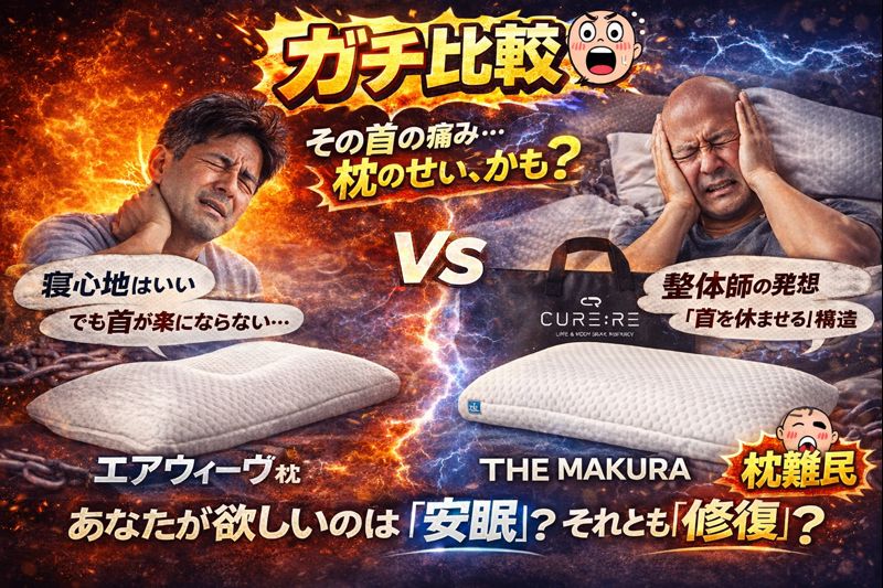 【ガチ比較】THE MAKURA vs エアウィーヴ枕｜元アスリートの首を救う「特許」の真実