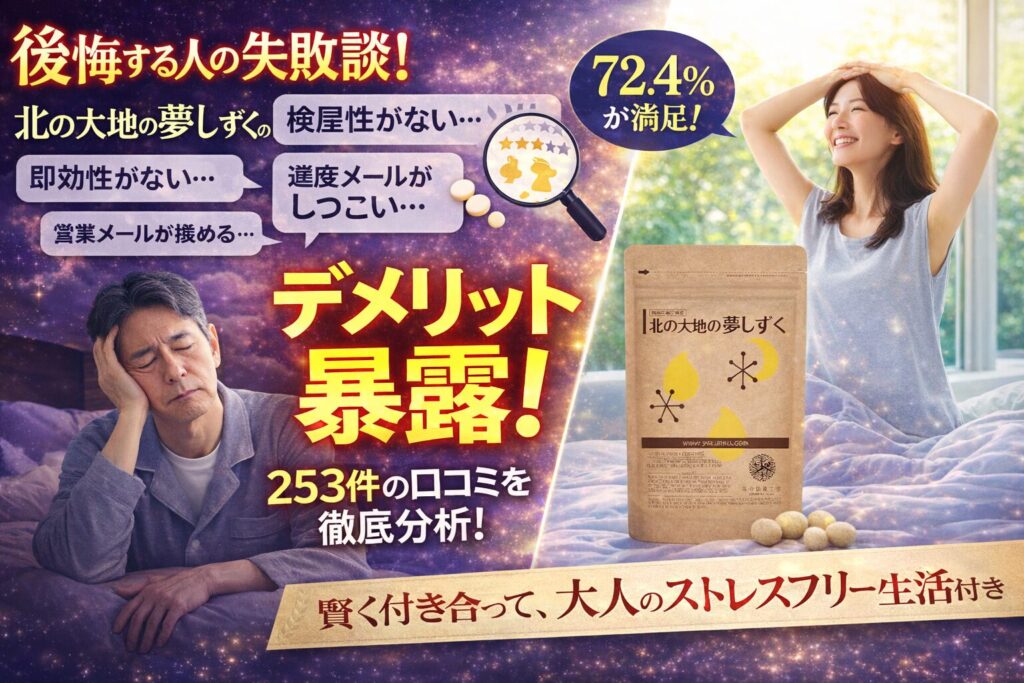 北の大地の夢しずくのデメリットを暴露。253件の口コミから見えた「後悔する人」の共通点