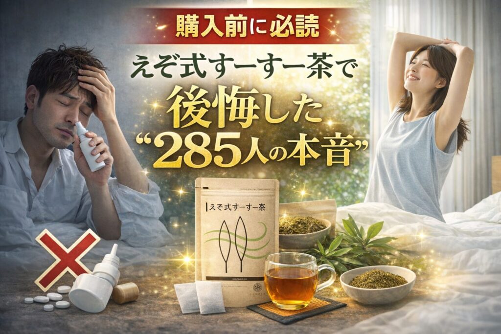 【購入前に必読】えぞ式すーすー茶で「後悔した」285人の本音。企業勤め30年の筆者が提案する「失敗しない」3つの活用術
