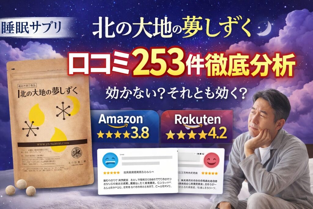 北の大地の夢しずくは「睡眠に効かない？」｜Amazon・楽天 253件の良い・悪い口コミ TOP5を徹底分析