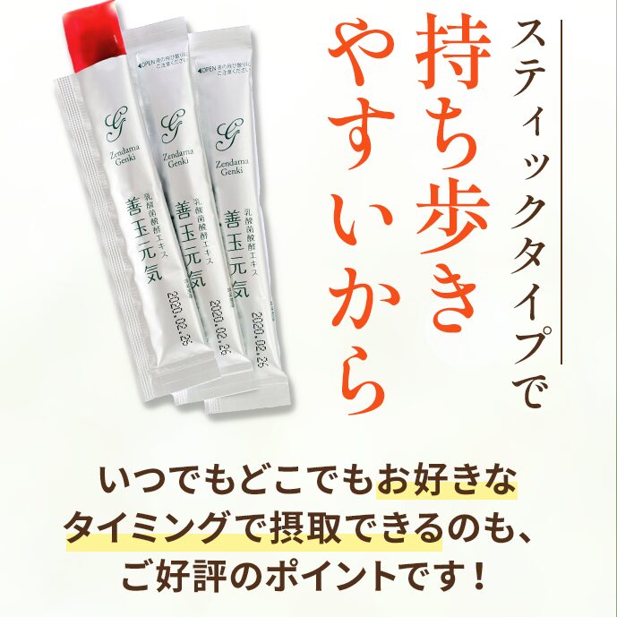 善玉元気
スティックタイプで持ち歩きしやすい