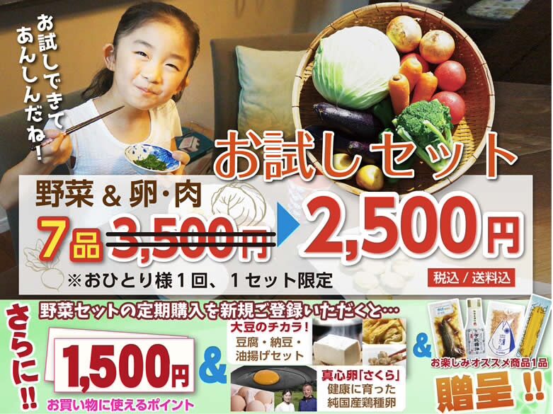 無農薬野菜ミレー お試しセット