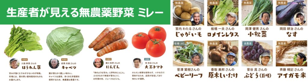 無農薬野菜ミレー
生産者が見える無農薬野菜ミレー