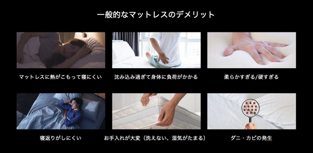 ブレインスリープフロート
一般的なマットレスのデメリット