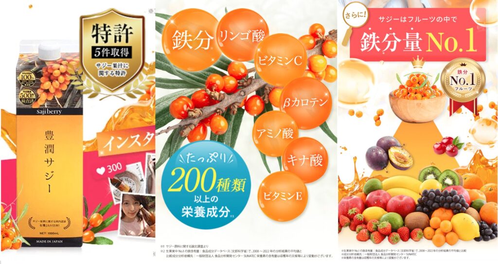 豊潤サジー 特許、200種類、鉄分NO.1