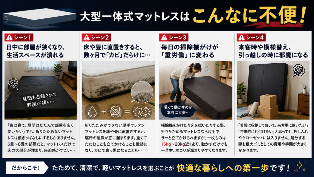 大型マットレスは不便