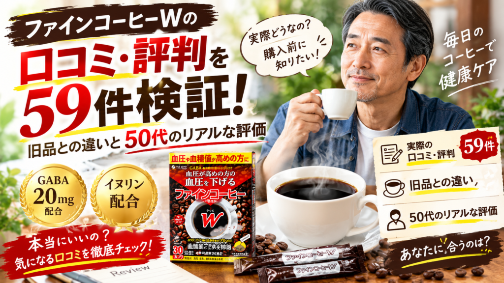 ファインコーヒーWの口コミ・評判を59件検証!旧品との違いと50代のリアルな評価
