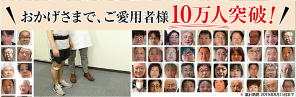 膝サポーター　リフリーラ　 アンケート　おかげさまで10万人突破 たくさんのお客様の顔写真