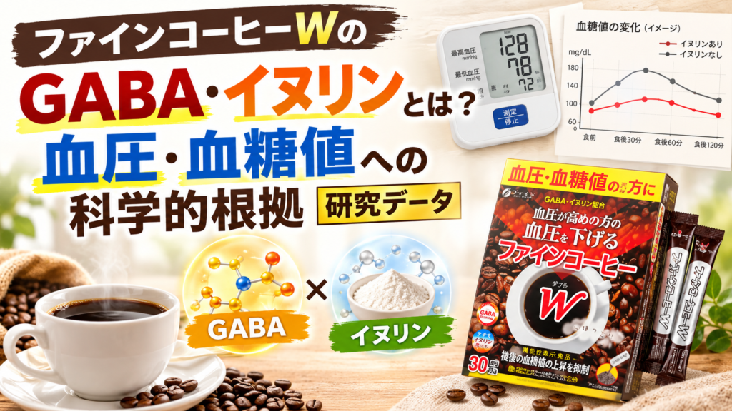 ファインコーヒーWのGABA・イヌリンとは?血圧・血糖値への科学的根拠