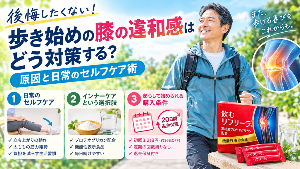 【後悔したくない】歩き始めの膝の違和感はどう対策する？原因と日常のセルフケア術